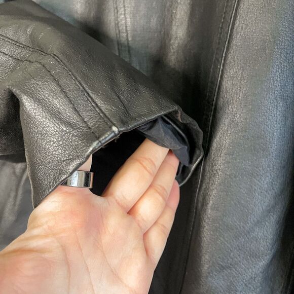 Vintage Comint Leather Trench Coat Size M - Picture 10 of 12